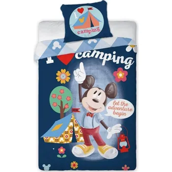 Povlečení Faro Mickey camping 140 x 200, 70 x 90 cm zipový uzávěr