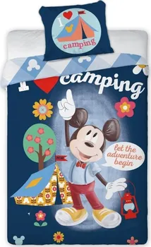 Ložní povlečení Faro Mickey camping 140 x 200, 70 x 90 cm zipový uzávěr