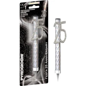 Dortová svíčka Dortová fontána DIAMANT 2v1 s diamantovou číslicí 25