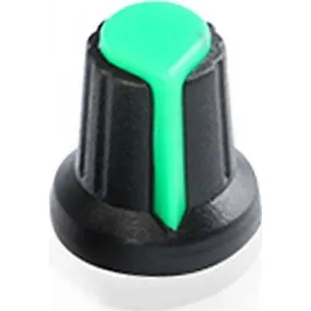 Vývojová deska Knoflík na potenciometr - Černo zelený, 6 mm