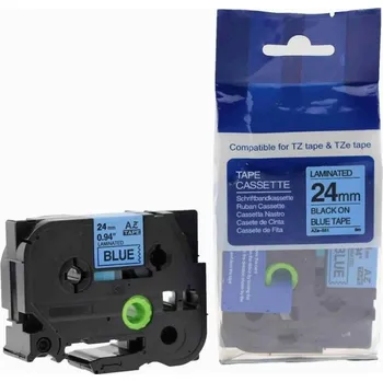 Pásek do tiskárny Kompatibilní páska s Brother TZ-551 / TZe-551, 24mm x 8m, černý tisk / modrý podklad