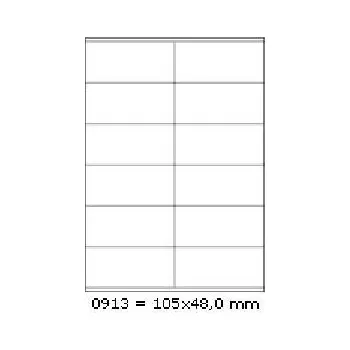 Speciální papír Samolepicí etikety 105 x 48 mm, 12 etiket, A4, 100 listů