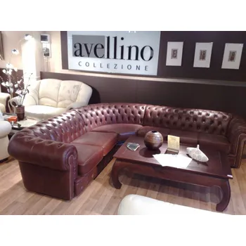 Sedací souprava Rohová sedací souprava Askont Chesterfield Windsor tmavě vínová