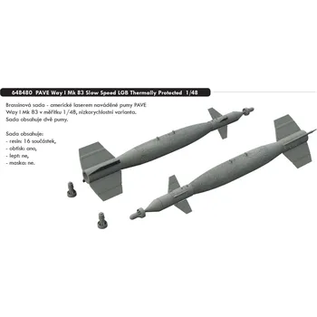 Plastikový model Eduard 1/48 PAVE Way I Mk 83 Slow Speed LGB Thermally Protected