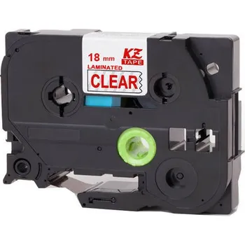 Pásek do tiskárny Kompatibilní páska s Brother TZ-142 / TZe-142, 18mm x 8m, červený tisk / průhledný podklad