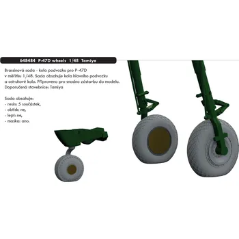 Plastikový model Eduard 1/48 P-47D wheels (TAMIYA)