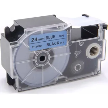 Pásek do tiskárny Kompatibilní páska s Casio XR-24BU1, 24mm x 8m, černý tisk / modrý podklad