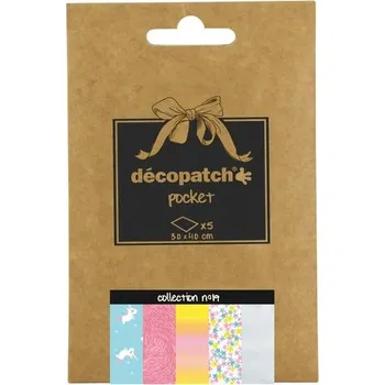 Umělecký papír D.A. Papíry na decoupage, 5ks, kolekce č. 19