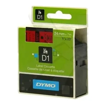 Pásek do tiskárny Dymo D1 53717, S0720970, 24mm x 7m černý tisk / červený podklad, originální páska