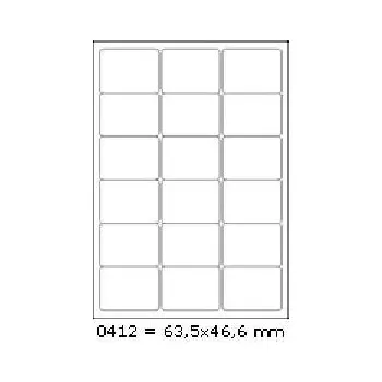 Speciální papír Samolepicí etikety 63,5 x 46,6 mm, 18 etiket, A4, 100 listů
