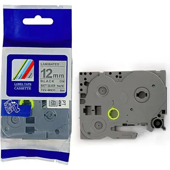Pásek do tiskárny Kompatibilní páska s Brother TZ-M931 / TZe-M931, 12mm x 8m, černý tisk / stříbrný podklad