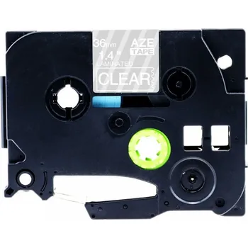 Pásek do tiskárny Kompatibilní páska s Brother TZ-165 / TZe-165, 36mm x 8m, bílý tisk / průhledný podklad