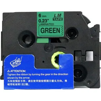 Pásek do tiskárny Kompatibilní páska s Brother TZ-711 / TZe-711, 6mm x 8m, černý tisk / zelený podklad