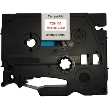 Pásek do tiskárny Kompatibilní páska s Brother TZ-152 / TZe-152, 24mm x 8m, červený tisk / průhledný podklad