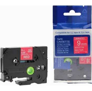 Pásek do tiskárny Kompatibilní páska s Brother TZ-425 / TZe-425, 9mm x 8m, bílý tisk / červený podklad