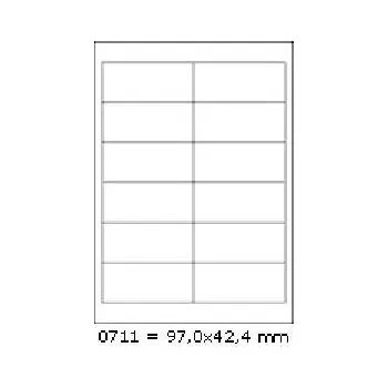 Speciální papír Samolepicí etikety 97 x 42,4 mm, 12 etiket, A4, 100 listů