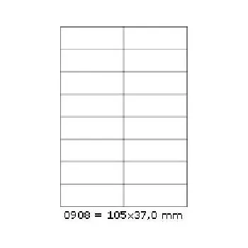 Samolepící etiketa Samolepicí etikety 105 x 37 mm, 16 etiket, A4, 100 listů