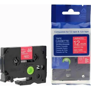 Pásek do tiskárny Kompatibilní páska s Brother TZ-435 / TZe-435, 12mm x 8m, bílý tisk / červený podklad