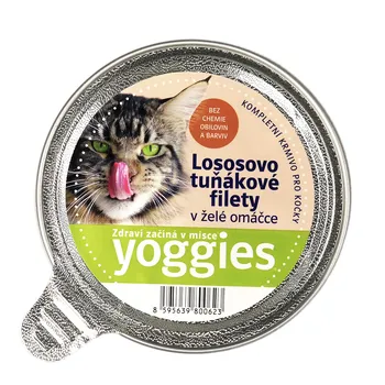 Krmivo pro kočku Yoggies Lososovo-tuňákové filety v želé omáčce 85 g