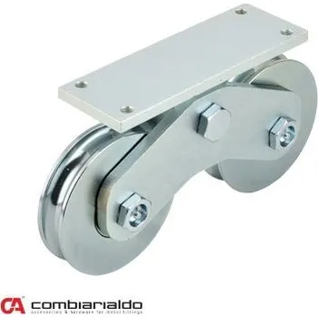 kladka dvojitá, U profil, C600/160 - pro posuvnou bránu a vrata, nosnost 1800 kg, Zn