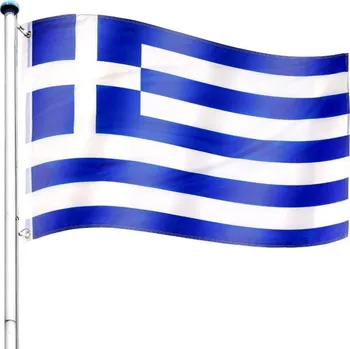 Zahradní dekorace Tuin Vlajkový stožár s vlajkou Řecka 6,50 m
