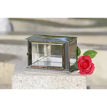 Smuteční dekorace Nerezová fotoskříňka na hrob malá