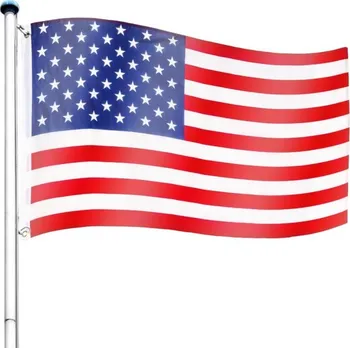 Zahradní dekorace Tuin Vlajkový stožár s vlajkou USA 6,50 m