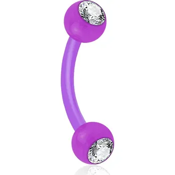 Piercing Piercingate Piercing do obočí POB00208 - Barva/Motiv: Modrá/Čirá, Délka tyčky: 8 mm, Kuličky: 3 mm, Průměr tyčky: 1,2 mm