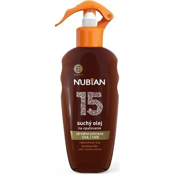 Přípravek na opalování Nubian suchý olej na opal.ve spreji SPF15 200 ml
