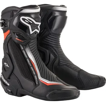 Moto obuv ALPINESTARS boty SMX PLUS V2 black/white/fluo red - 36