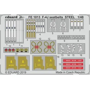 Plastikový model Eduard 1/48 F-4J seatbelts STEEL (ACADEMY)