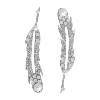 Souprava šperků SO.nia Bareskin šperk na tělo a vlasy Swarovski -HOPE 5 - stříbrná peříčka - bílé perličky 2ks