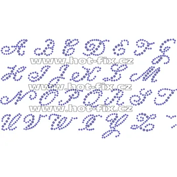 hot-fix kamínkový potisk na textil písmena abecedy, výška cca 2,2cm barva kamenů - písmena: polobroušené kameny barva 101 Crystal /stříbrná, písmeno: písmeno M