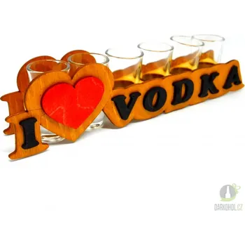 Sklenice Dřevěný stojánek srdce