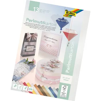 Folia Perleťový karton 25x35cm 250g 13 listů