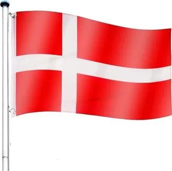 Zahradní dekorace Tuin Vlajkový stožár s vlajkou Dánska 6,50 m