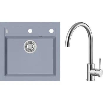 Granitový dřez Set Alveus (dřez Formic 20 Steel 04 + baterie Elza Kartáčovaná ocel) SETA428