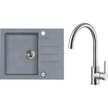 Set Alveus (dřez Rock 30 Steel 04 + baterie Elza Kartáčovaná ocel) SETA403