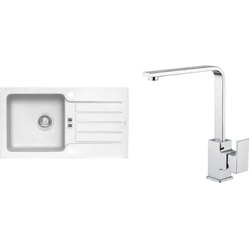 Granitový dřez Set Alveus (dřez Niagara 30 White 11 + baterie Reno Chrom) SETA485