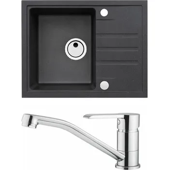 Granitový dřez Set Alveus (dřez Intermezzo 30 Black 91 + baterie Ruta Chrom) SETA365