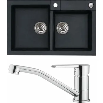 Set Alveus (dřez Rock 90 Black 91 + baterie Ruta Chrom) SETA533