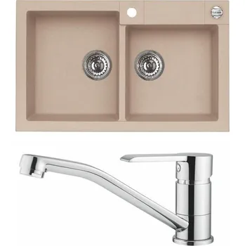 Set Alveus (dřez Rock 90 Beige 55 + baterie Ruta Chrom) SETA531