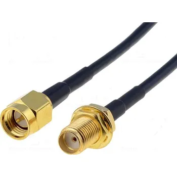 Elektrická zásuvka BQ CABLE Kabel 50Ω 0,1m SMA zásuvka, SMA vidlice černá