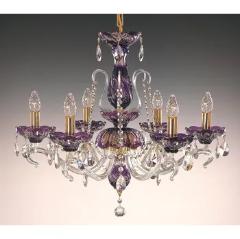 Křišťálové svítidlo fialové EL660614, Varianta Zlatý