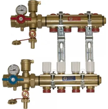 rozdělovač topení Giacomini R553DK 1"x18/8 kompletní rozdělovač