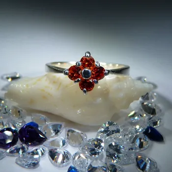 Prsten Viola - prsten s padparači , Materiál: Růžové zlato, ryzost 585/1000