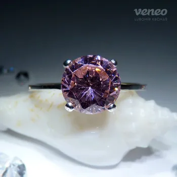 Prsten Diana 8 – prsten s růžovým zirkonem, Materiál: Růžové zlato, ryzost 585/1000