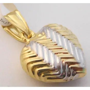 Přívěsek Klenoty Budín Zlaté velké gravírované srdíčko ze žlutého zlata (oboustranné) 585/0,85gr 1420824 (Klenoty Budín Zlaté velké gravírované srdíčko ze žlutého zlata (oboustranné) 585/0,85gr 1420824)
