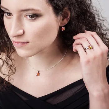 Souprava šperků Axana 8 - sada šperků s rudými opály, Materiál: Růžové zlato, ryzost 585/1000