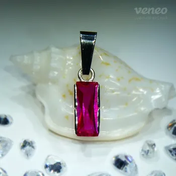 Přívěsek Devana - přívěsek s rubínem, Materiál: Bílé zlato, ryzost 585/1000